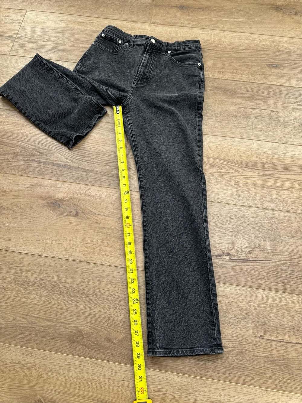 Madewell 90s Straight Jeans Black Wash High Rise Stretch Denim Size 29 - Picture 9 of 16